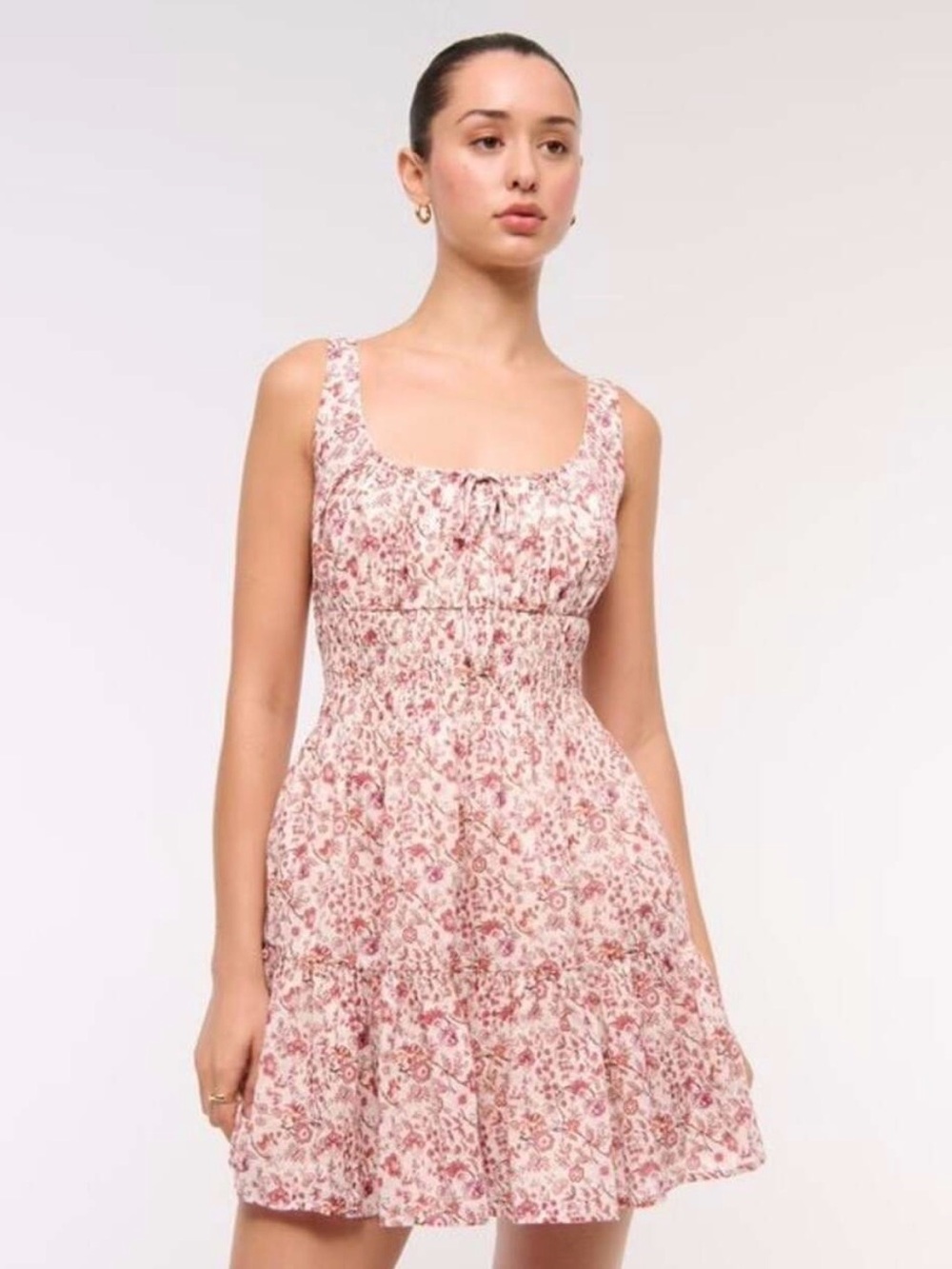 Abercrombie Smocked Tie-Front Mini Dress